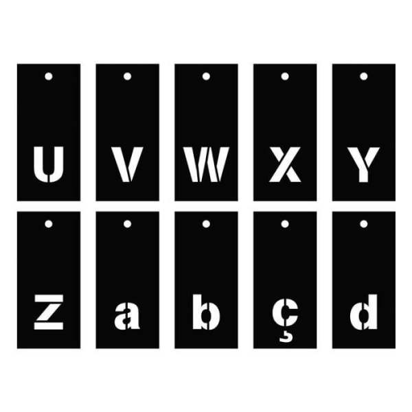 Alfabetschabloner 70 stora och små bokstäver och siffror