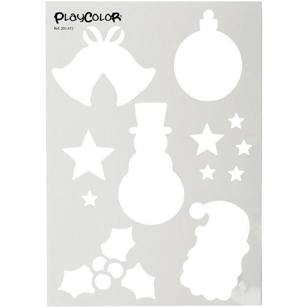 Pochoirs - Playcolor - Vinduet Et - Sæt af 6 - 2 Julepochoirs - Tilpasbar farve {Färg}