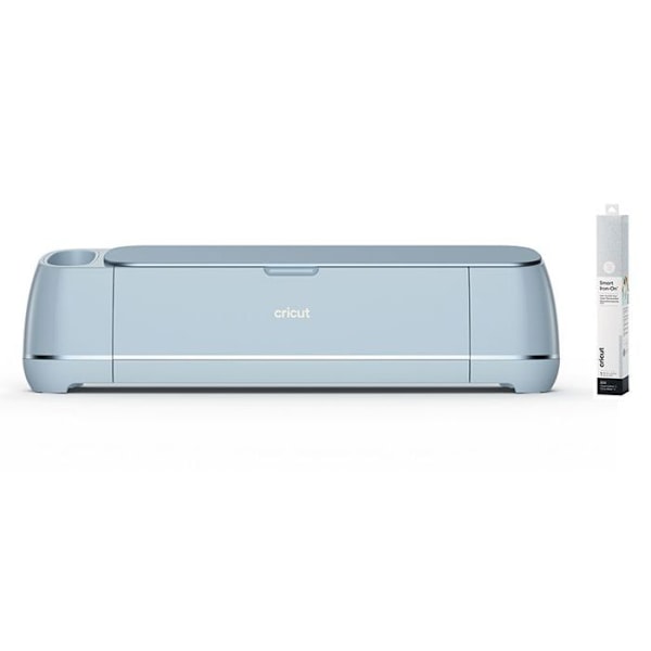 Cricut Maker 3 leikkuri + kimalteleva hopea silitettävä flex 91 x 33 cm Blå