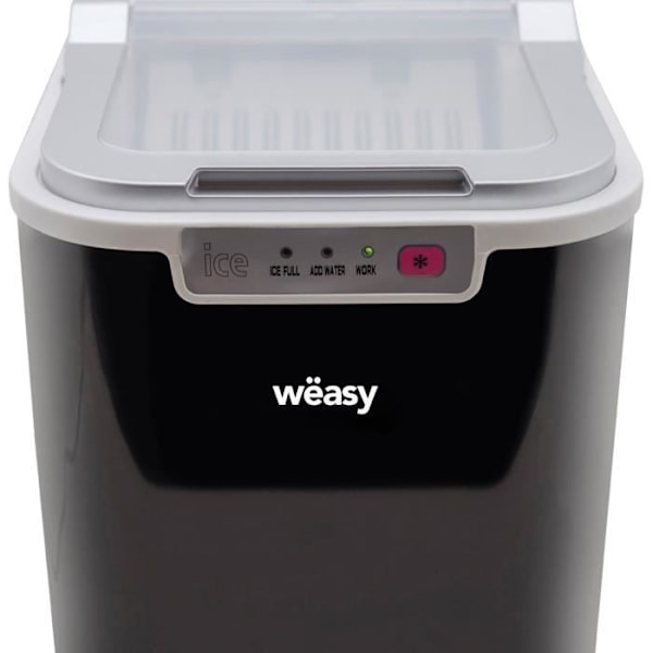WEASY ismaskin - KW12 - Upp till 12 kg isbitar per dag - 7 till 12 minuters produktion - Svart