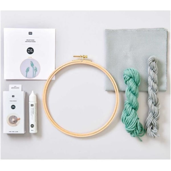 Kit Punch Needle - Lagurus - Beige - 21,5 cm - Inkl.: nål, tråde, lim