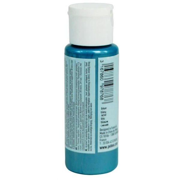 Akrylfärg - PEBEO - 59ML - Blå pärlemor - Blandad - 59ML Pärlblå