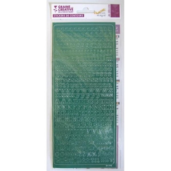 Tarrakirjaimet PEEL OFF'S vihreä 10,5 x 23,2 cm Grön