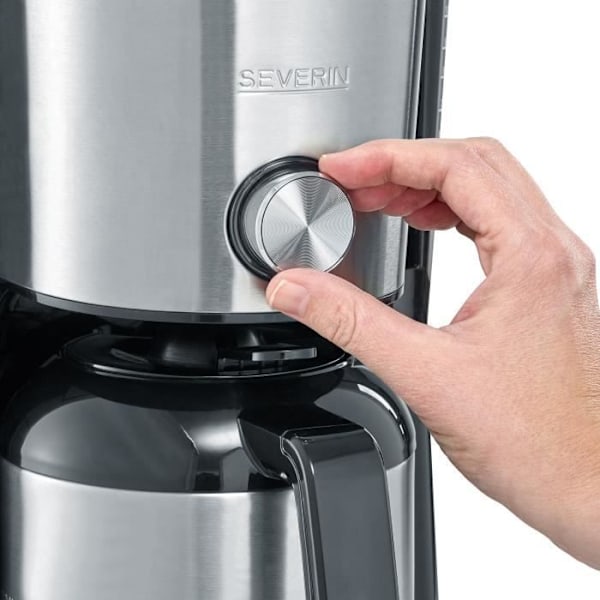 SEVERIN KA4845 isolerad filterkaffebryggare - 8 koppar - 1 L - 1 000 W - Aromaväljare - Rostfritt stål/Svart