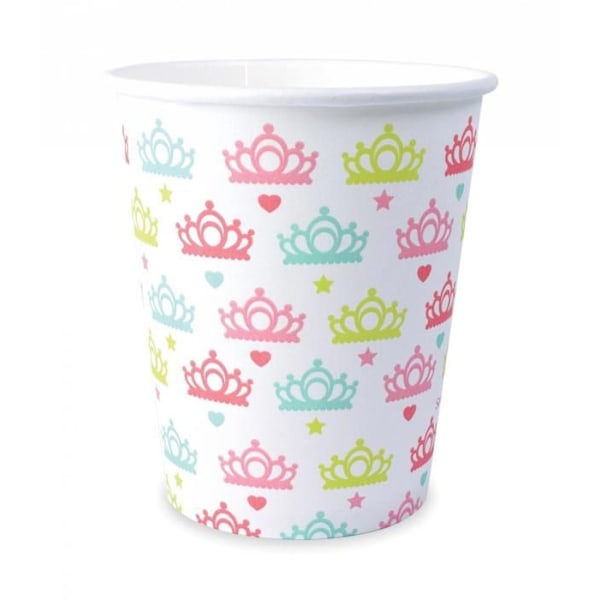 8 papkopper 25 cl - Prinsesse Flerfärgad