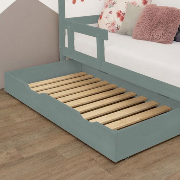 Sengeskuffe 80 x 200 med BUDDY sengebund - salviegrøn Grön
