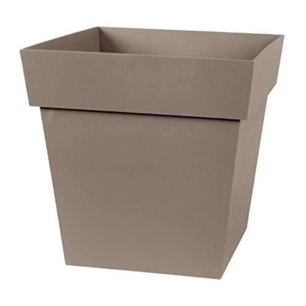 EDA Tuscan Square Flower Pot - 32 x 32 x H 32 cm - 22 L - Taupe Mol
