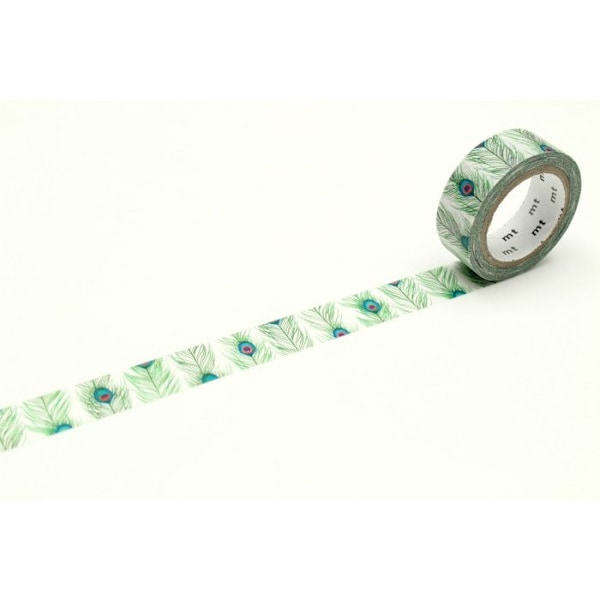 Masking Tape MT EX riiputus höyhenet grönt och rosa
