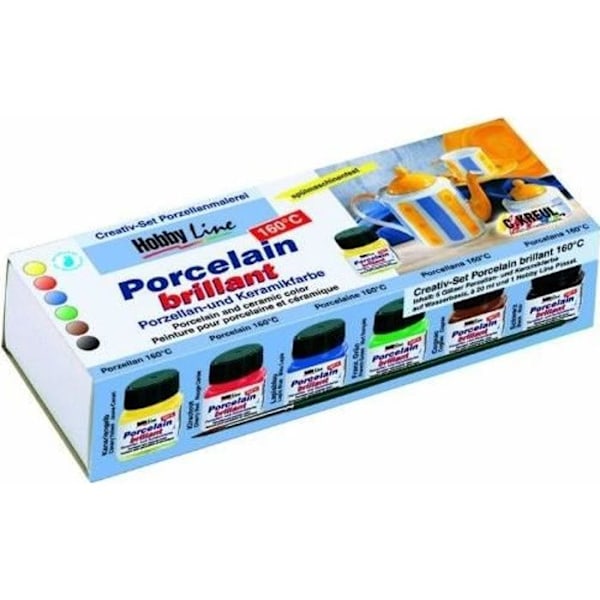 Målarfärg för porslin - KREUL - Blank porslin - Set med 6 färger