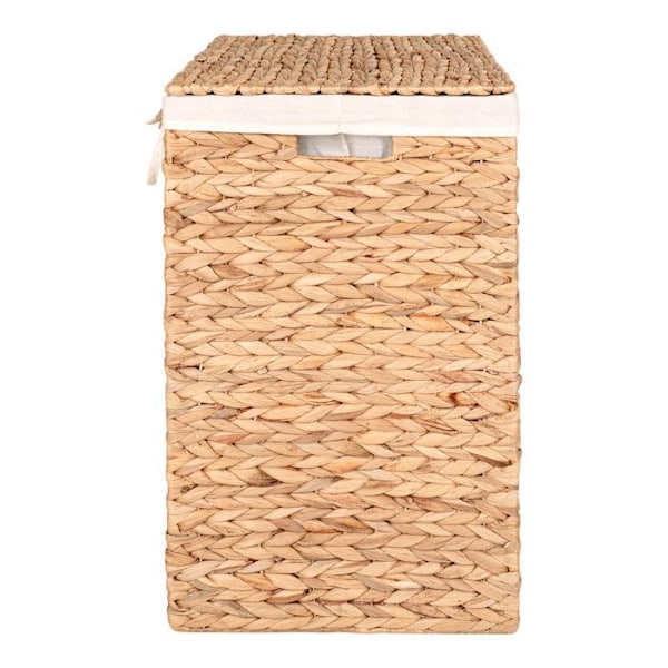 Rektangulär tvättkorg med vattenhyacintlock 43 x 32 x 55 cm Beige