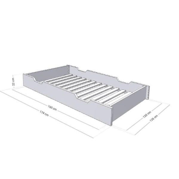 Sänkylaatikko 120 x 180 BUDDY - tiilenpunainen Röd