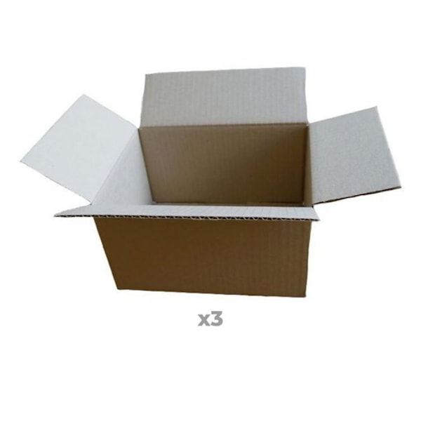 3 små packboxar 16 x 12 x 11 cm brun
