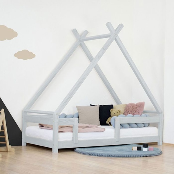 Lit cabane enfant TAHUKA 80 x 160 lys grå Grå
