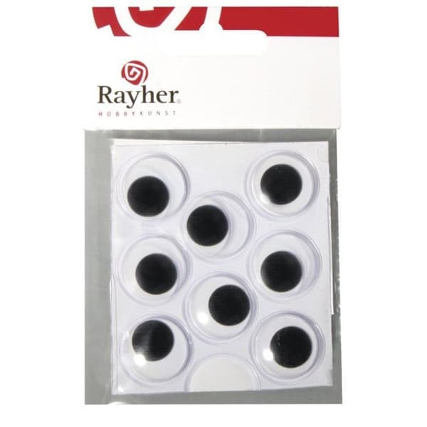 Googly eyes - tab-bag - 20mm - Plast - Stickers - 8 st