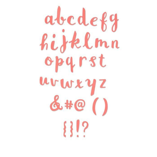 SIZZIX Die Thinlits Set 35 kpl Aakkoset pienillä kirjaimilla sivellinefekti Debbi Potter