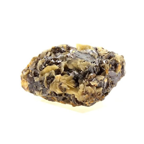 Sten og mineraler. Sphalerit (Blende) + Siderite. 81,0 ct. La Mure, Isère, Frankrig..
