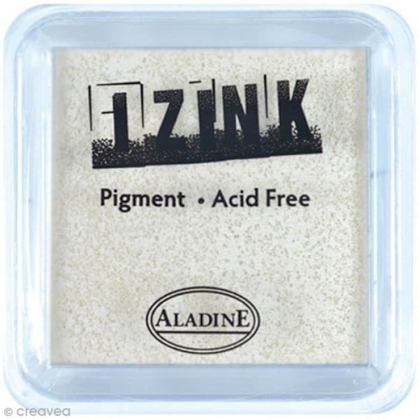 Pigmentstempelfarve - Izink - Stor størrelse - Farve: Hvid - 8 x 8 cm - Ideel til scrapbooking Vit
