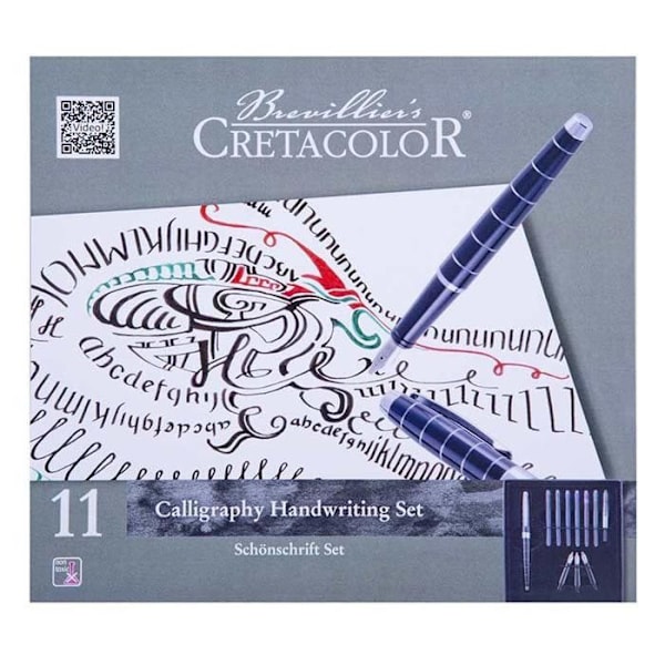 Calligrafi Sæt - Cretacolor - 11 Stykker - 3 Penne - 6 Patroner - Inkluderede Instruktioner