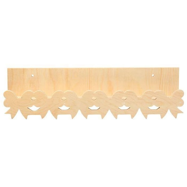 2 seinähyllyä puuoksilla 42 x 11 cm Beige