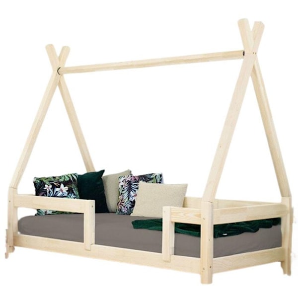 Benlemi - DO-0003/120X180-TRA - NAKANA tipi Verni enkelsäng i trä 120x180cm