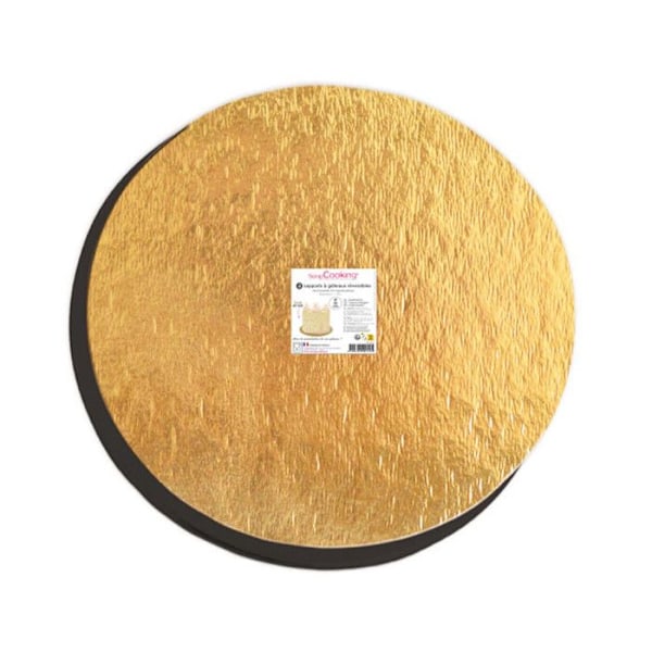 4 Guld og sorte kagestande - 30 cm gyllene