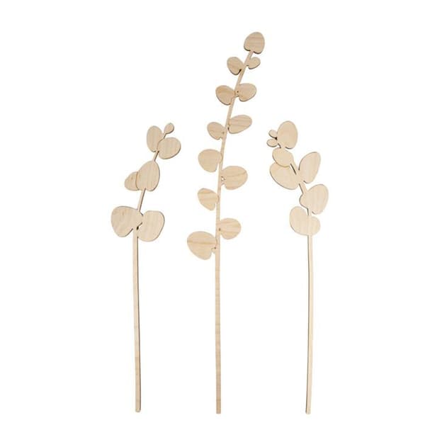 Eukalyptusstam av trä 42 cm beige