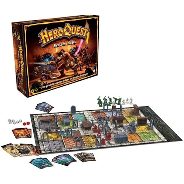 Heroquest Spilsystem, Fantastiske eventyrspil i dungeon-stil, Brætspil, Fra 14 år, 2 til 5 spillere Flerfärgad