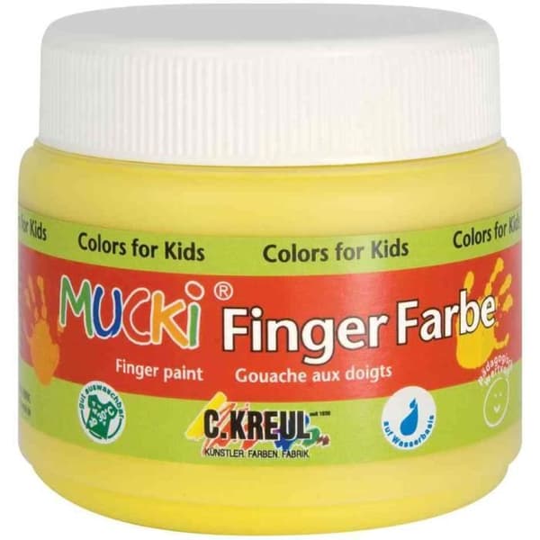 Finger gouache "MUCKI", gul, 150 ml, baserad