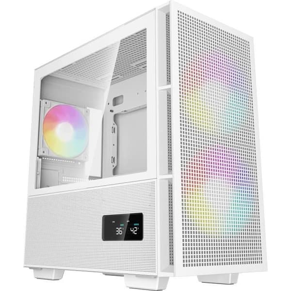 PC-fodral - DEEPCOOL - CH360 Digital - Utan strömförsörjning - Mini torn - Format M-ATX - Vit