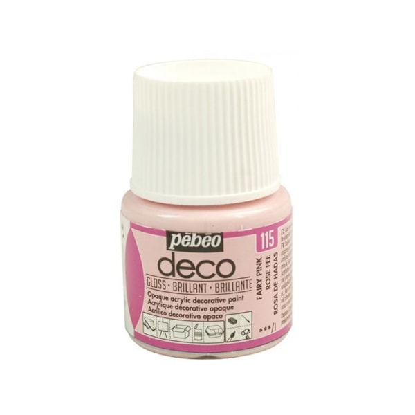 Acrylmaling - Pébéo - P.BO Dekor - Lyserød fe glans - 45ml - Blank finish Rosafé