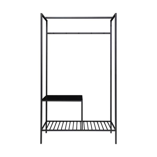 Garderobe 101x38x170 cm sort - IMALA Svart