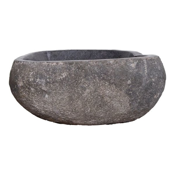 Brun naturstenseffekt Riverstone vask Svart