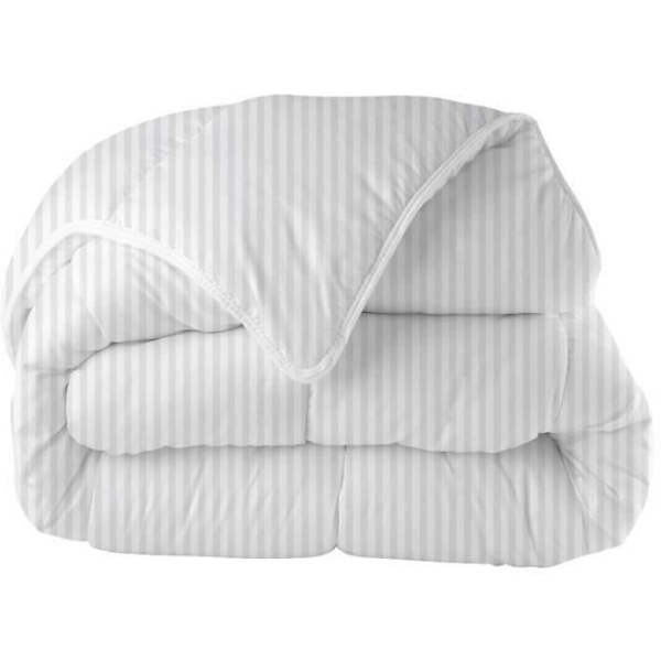 Varmt täcke 240x260 cm BLANREVE PRESTIGE Multiprotection - 100 % polyester - 2 personer - Randig satin Vit