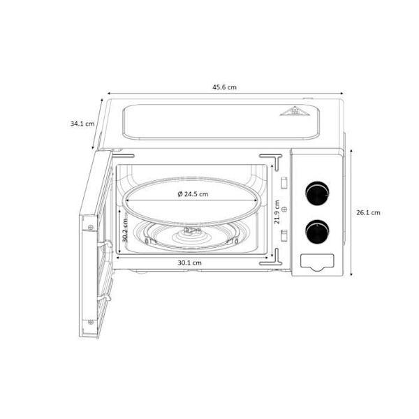 OCEANIC MO20W11 Mikroovn Hvid 45,4 x H26,1 x D32,6 cm - 20L