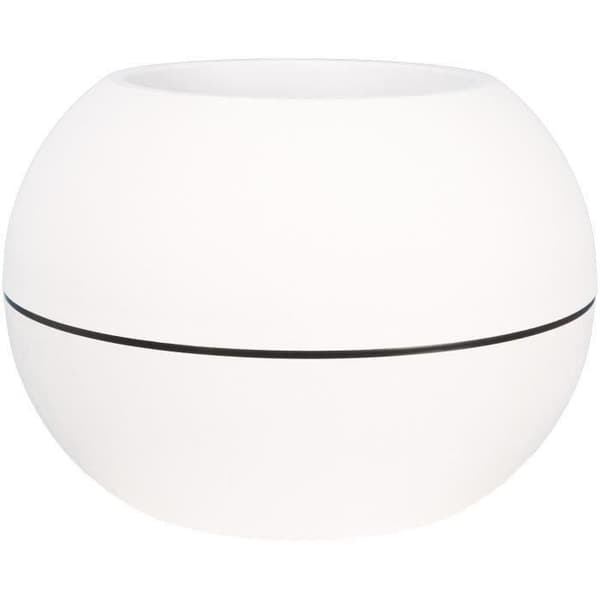 Rund blomlåda - RIVIERA - GRANIT BOULE - Plast - D40 x H28 cm - Vit Vit