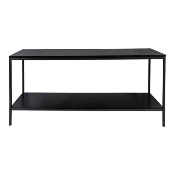 Black Steel TV Stand og Black Wood Top - ALTOBUY - Harald - Industriel - Loft - Rektangulær Svart