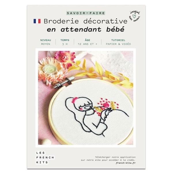 Kits til syning - Franske kits - I ventetiden på baby - Niveau Mellem - 9 dele - 1 time Flerfärgad
