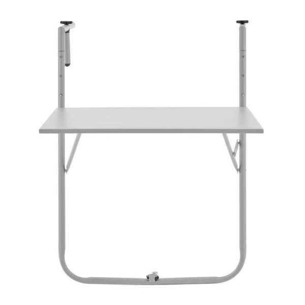 Trädgårdsbord - Fällbart balkongbord - Fällbart - Grå - Stål - 1 Person - 60 x 75 x 82-92 cm