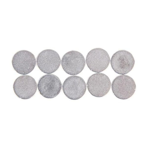 10 st självhäftande magneter 10 mm Grå