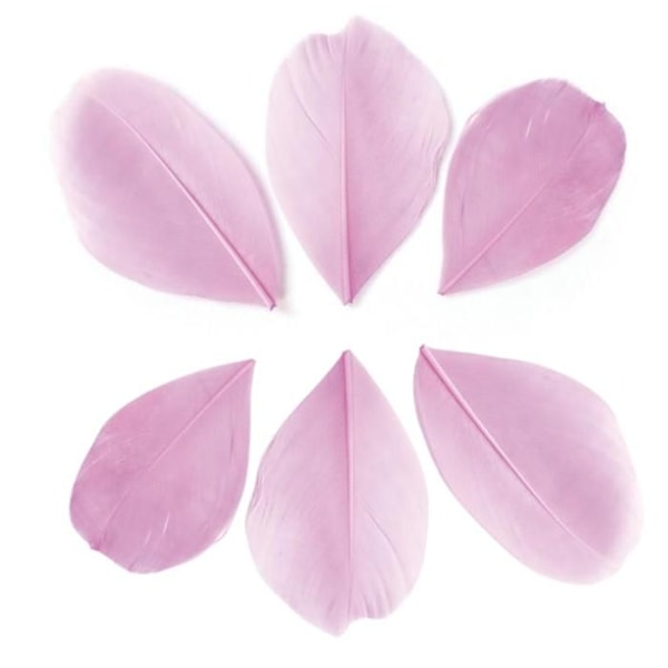 100 skåret fjer - Lyserød 6 cm Rosa