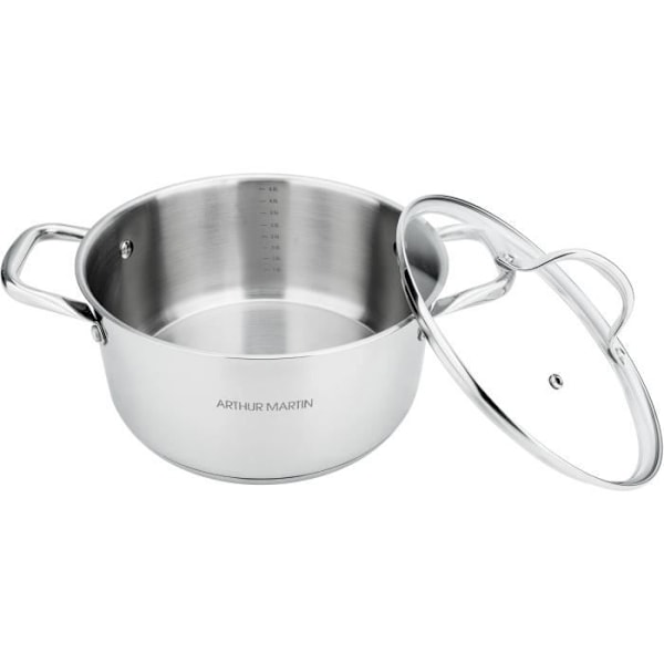 AM0073 Arthur Martin Stockpot 32 cm med låg – Rustfrit stål – Alle varmekilder inklusive induktion Rostfritt stål