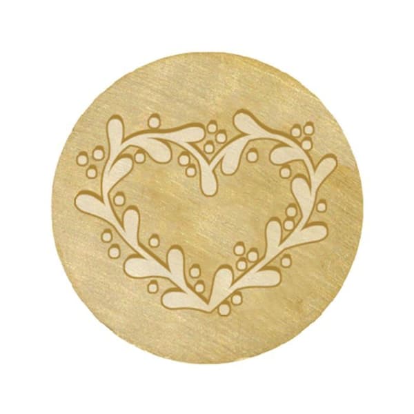 Messing Voksstempel 25mm - Hjerte gyllene