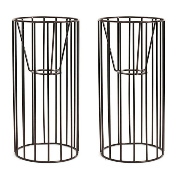 2 svarta cylindriska lampskärmar i metall 25 x 12 cm Svart