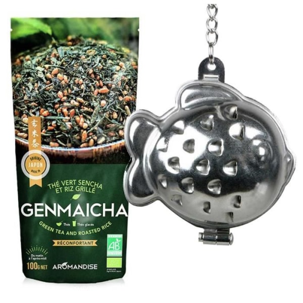 Valkoinen kissan teepallo + Genmaicha vihreä tee 100 g