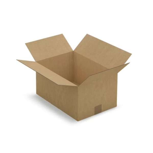 10 st packboxar 25 x 15 x 14 cm - Enkel korrugering kastanj