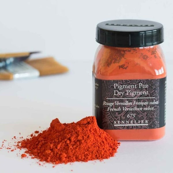 Pigmentti maalin luomiseen - 100 g purkki - ranskalainen vermilion punainen korvike Röd