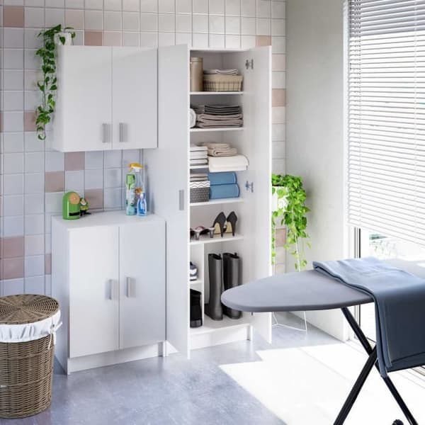 Skoopbevaringsskab - entre møbel - 2 døre med hylder - L59 x P37 x H180 cm - Basic