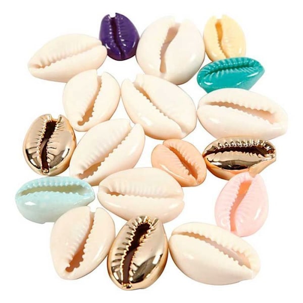 Breloque - Cauri - 20 mm - Assorterede farver - 75 stk - Mix - Voksen Blandad