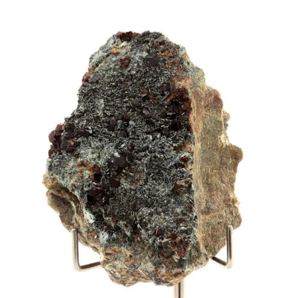 Sten og mineraler - ABIJOUX - Hessonite Granat + Clinochlore - Bellecombe, Aosta Valley, Italien