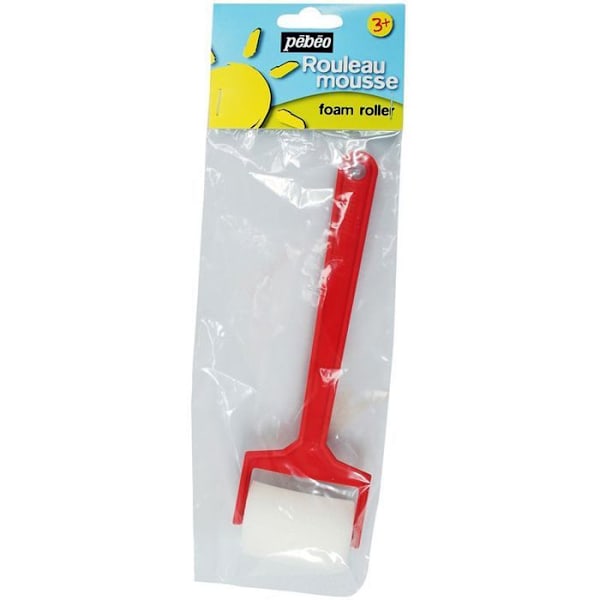 Penselrulle gouache - PEBEO - 45mm - Vit - Både och - Enkel applicering Röd